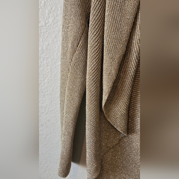 Lauren Ralph Lauren Gold Metallic Silk Shrug Cardigan Size Small #114 - Picture 7 of 7
